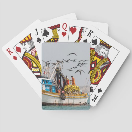 ペルー、ロス·オルガノス。魚釣りボートインロスオルガノス トランプ (裏面)