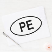 ペルー「PE」 楕円形シール (封筒)