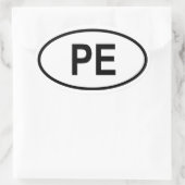 ペルー「PE」 楕円形シール (バッグ)