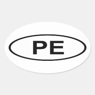 ペルー"PE " 楕円形シール