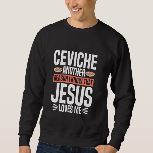 ペルーCevicheファングルメ食事皿ペルーCev スウェットシャツ (正面)