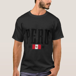 ペルーEst 1821ペルー国旗のルーツプライドペルー Tシャツ
