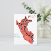 ペル図解入りの、写真付きのーの地図 ポストカード (スタンド正面)