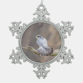 ペレグリン《鳥》ハヤブサアットザパリサーズインターステートパーク スノーフレークピューターオーナメント (正面)