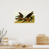 ペレグリン《鳥》ハヤブサジョン・ジェームス・アウドゥボン1838 ポスター (キッチン)