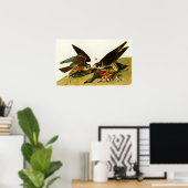 ペレグリン《鳥》ハヤブサジョン・ジェームス・アウドゥボン1838 ポスター (ホームオフィス)