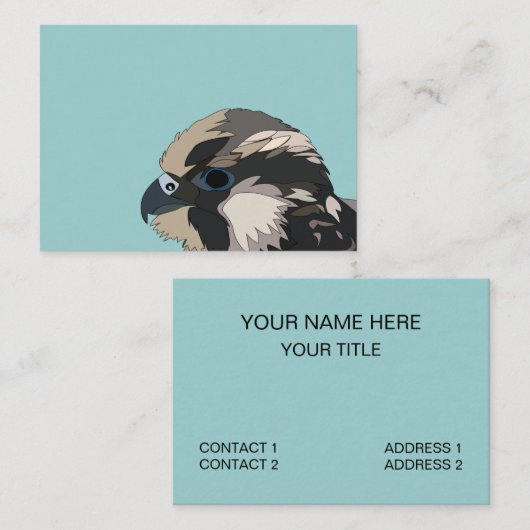 ペレグリン《鳥》ハヤブサバードアート 名刺 (正面/裏面)