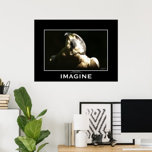 ペレグリン《鳥》ハヤブサ想像ポやる気を起こさせるスター ポスター (ホームオフィス)