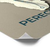 ペレグリン《鳥》ハヤブサ移行マップ – ミニマリスト ポスター (角)