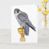 ペレグリン《鳥》ハヤブサ誕生日カード カード (黄色い花)