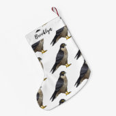 ペレグリン《鳥》ハヤブサ鳥の漫画イラストレーション スモールクリスマスストッキング (裏面 (吊り時))