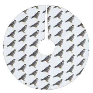 ペレグリン《鳥》ハヤブサ鳥の漫画イラストレーション ブラッシュドポリエステルツリースカート