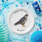 ペレグリン《鳥》ハヤブサ鳥の漫画イラストレーション ペーパープレート (パーティー)