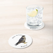 ペレグリン《鳥》ハヤブサ鳥の漫画イラストレーション ラウンドペーパーコースター (インサイチュ)