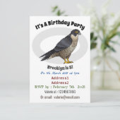 ペレグリン《鳥》ハヤブサ鳥の漫画イラストレーション 招待状 (スタンド正面)