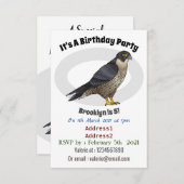 ペレグリン《鳥》ハヤブサ鳥の漫画イラストレーション 招待状 (正面/裏面)