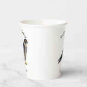 ペレグリン《鳥》ハヤブサ鳥の漫画イラストレーション 紙コップ (左)