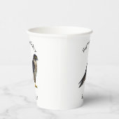 ペレグリン《鳥》ハヤブサ鳥の漫画イラストレーション 紙コップ (右)