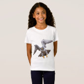 ペレグリン《鳥》ハヤブサ 飛んでいる Tシャツ (正面フル)
