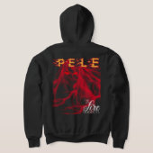 ペレハワイアンファイア女神ブラックフード付きスウェットシャツ パーカ (レイダウン裏面)