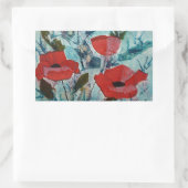 ©ペレルレッドポピーファインアート絵を描ズ 長方形シール (バッグ)