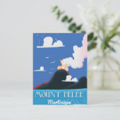 ペレ山, マルティニーク ビンテージ旅行ポスター ポストカード (スタンド正面)