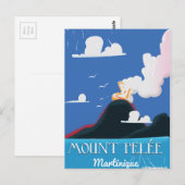 ペレ山, マルティニーク ビンテージ旅行ポスター ポストカード (正面/裏面)