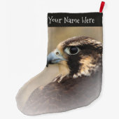 ペレ素晴らしグリン《鳥》ハヤブサのVignettedプロフィール ラージクリスマスストッキング (裏面)