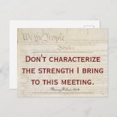ペロシ引用文は私の強さを特徴づけない ポストカード (正面/裏面)