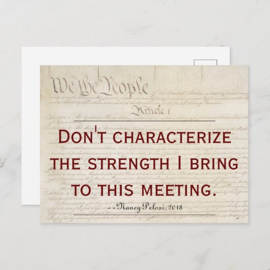 ペロシ引用文は私の強さを特徴づけない ポストカード (正面/裏面)