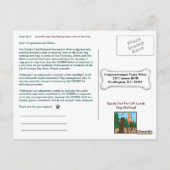 ペロシ議員のオフ・リード犬散歩を支持しよう ポストカード (裏面)