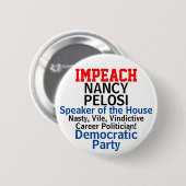ペロシ議長を弾劾する ブルー 名前編集 缶バッジ (正面&裏面)