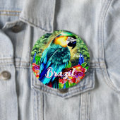 ペロッカラフルトTシャツ付きブラジル 缶バッジ (インサイチュ)