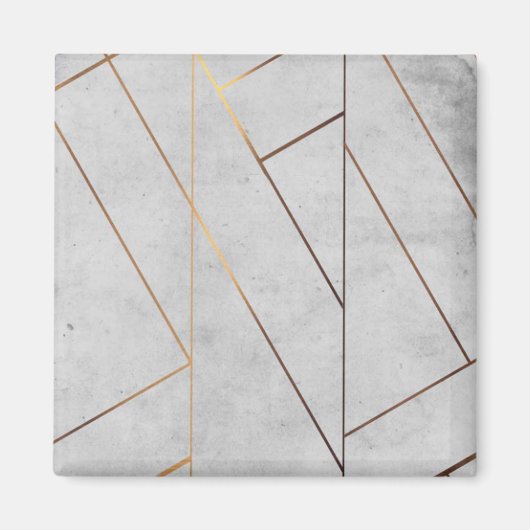 ペロニファイド灰色の大理石金ゴールド幾何学的 マグネット (正面)