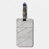 ペロニファイド灰色の大理石金ゴールド幾何学的 ラゲッジタグ (裏面縦)