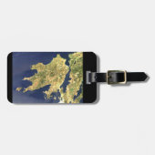 ペロポネスのギリシャ衛星地図 – 黒 ラゲッジタグ (正面横)