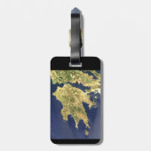 ペロポネスのギリシャ衛星地図 – 黒 ラゲッジタグ (裏面縦)