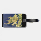 ペロポネスのギリシャ衛星地図 – 黒 ラゲッジタグ (裏面横)