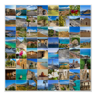 ペロポネスの写真のセット，ギリシャ，ヨーロッパ ポスター