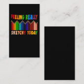 ペンおもしろいシルア絵画ーティストの写生ユーモア 名刺 (正面/裏面)