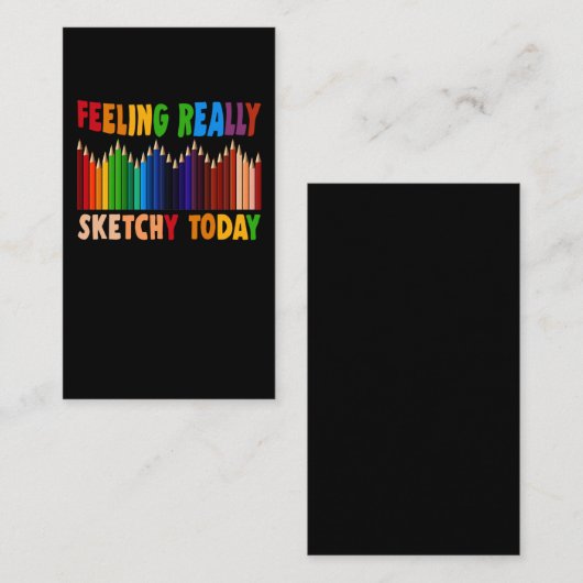 ペンおもしろいシルア絵画ーティストの写生ユーモア 名刺 (正面/裏面)