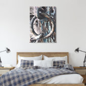 ペンおよびインクアンティークにおけるリングおよびフックスタイル キャンバスプリント (インサイチュ (寝室))