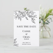 ペンとインクのバラ結婚式の日付を保存 招待状 (スタンド正面)