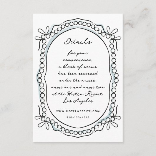 ペンとインクのリボンとパール エンクロージャーカード (正面)