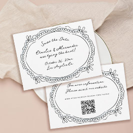 ペンとインクのリボンとパール セーブザデート