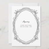 ペンとインクのリボンとパール 招待状 (裏面)