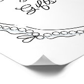 ペンとインクのリボンと真珠のカードのギフトサイン ポスター (角)