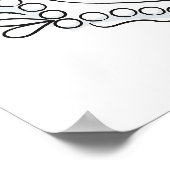 ペンとインクのリボンと真珠ウェルカムサイン ポスター (角)