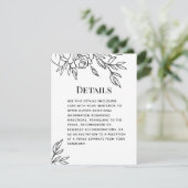 ペンとインクのローズ ウェディング 詳細 封入カード 招待状 (スタンド正面)