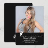 ペンとインクの写真 卒業おめでとう 招待状 (正面/裏面)